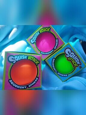 NEW Lot Of 3 Squish Attack Balls Sphere Toys VIRAL SQUEEZE